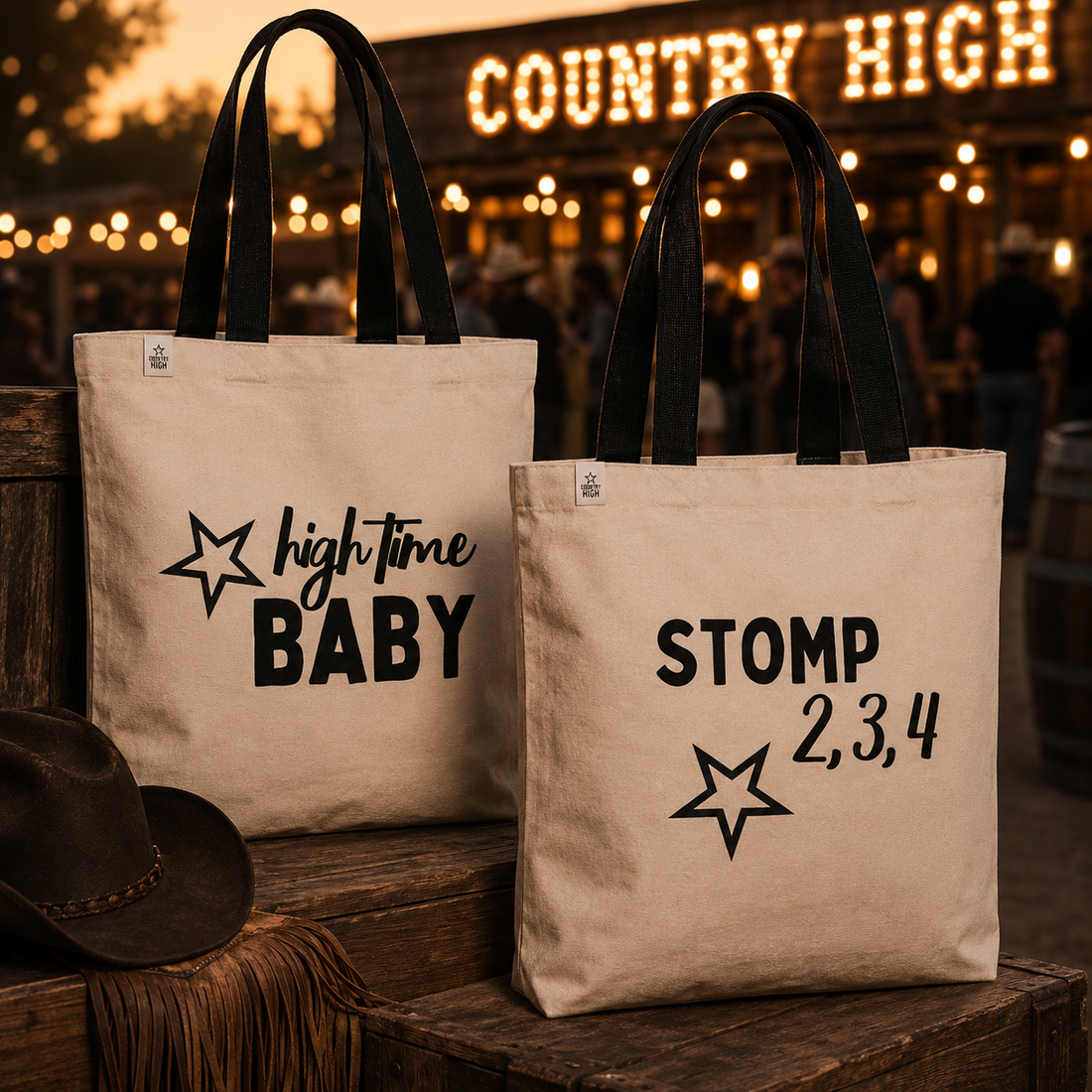 COUNTRY HIGH Shopper aus Baumwolle mit Stern