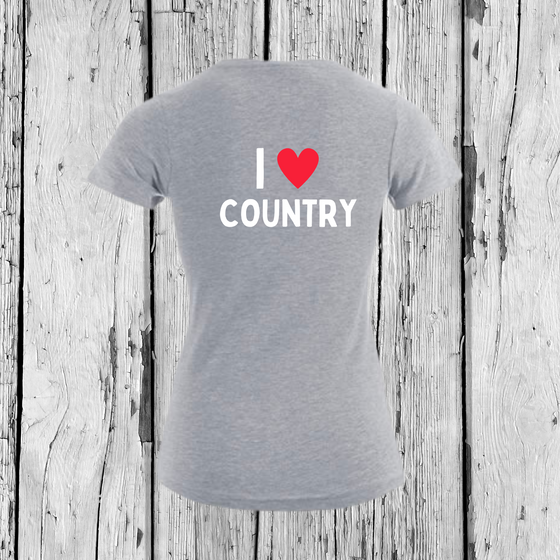 I love Country | T-Shirt V-Ausschnitt | Girls