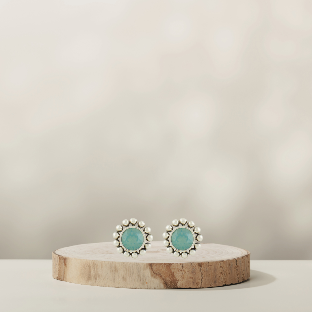 Flower Ohrstecker | Silber | Swarovski Pacific Opal