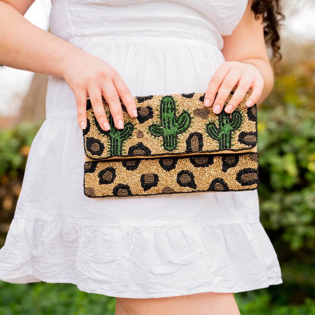 Perlen Clutch | Cactus Wild