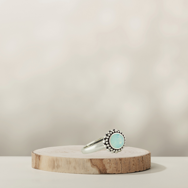 Flower Ring Silber mit Swarovski Pacific Opal – COUNTRY HIGH