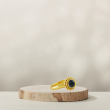  Flower Ring | Gold | Swarovski Jet Black