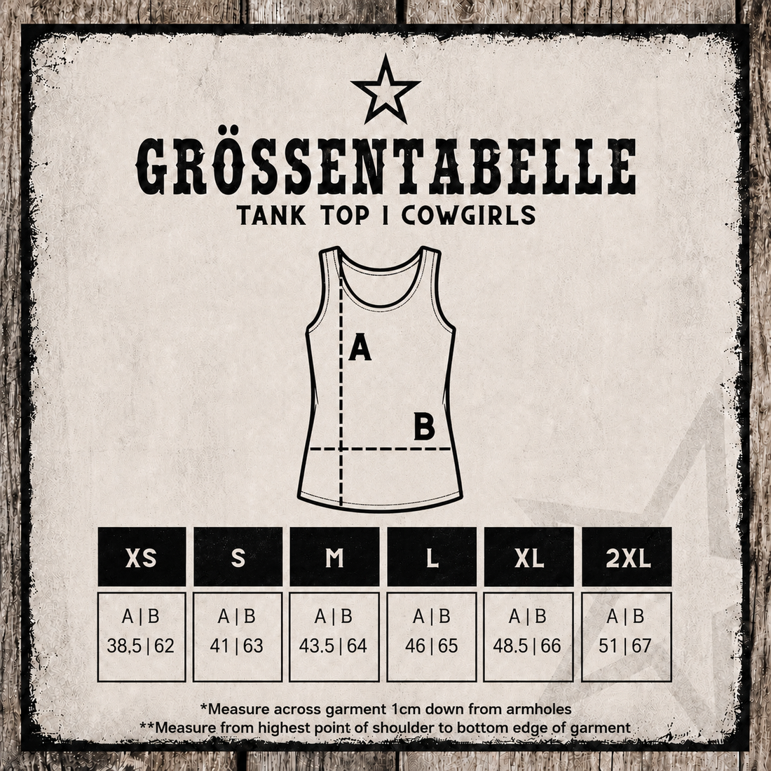 Size chart Tank Top Classic | Girls