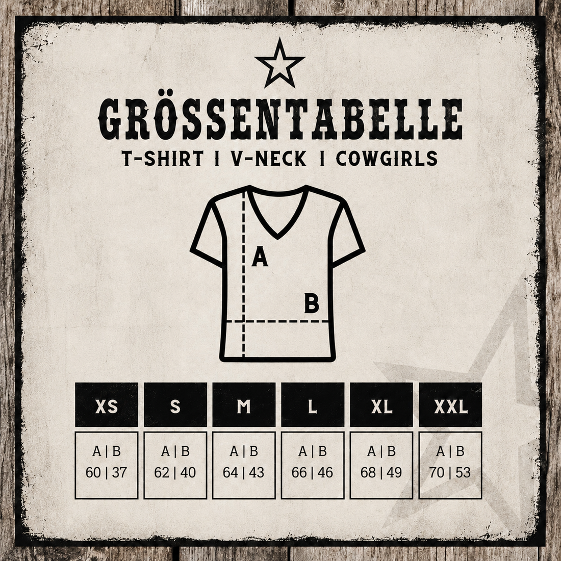 Size chart T-Shirt Girls | V-Neck