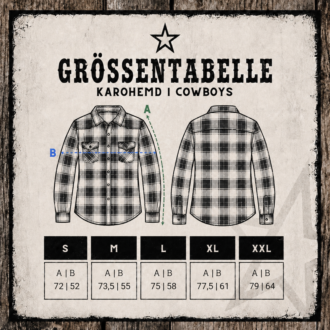 Grössentabelle Karohemd Boys