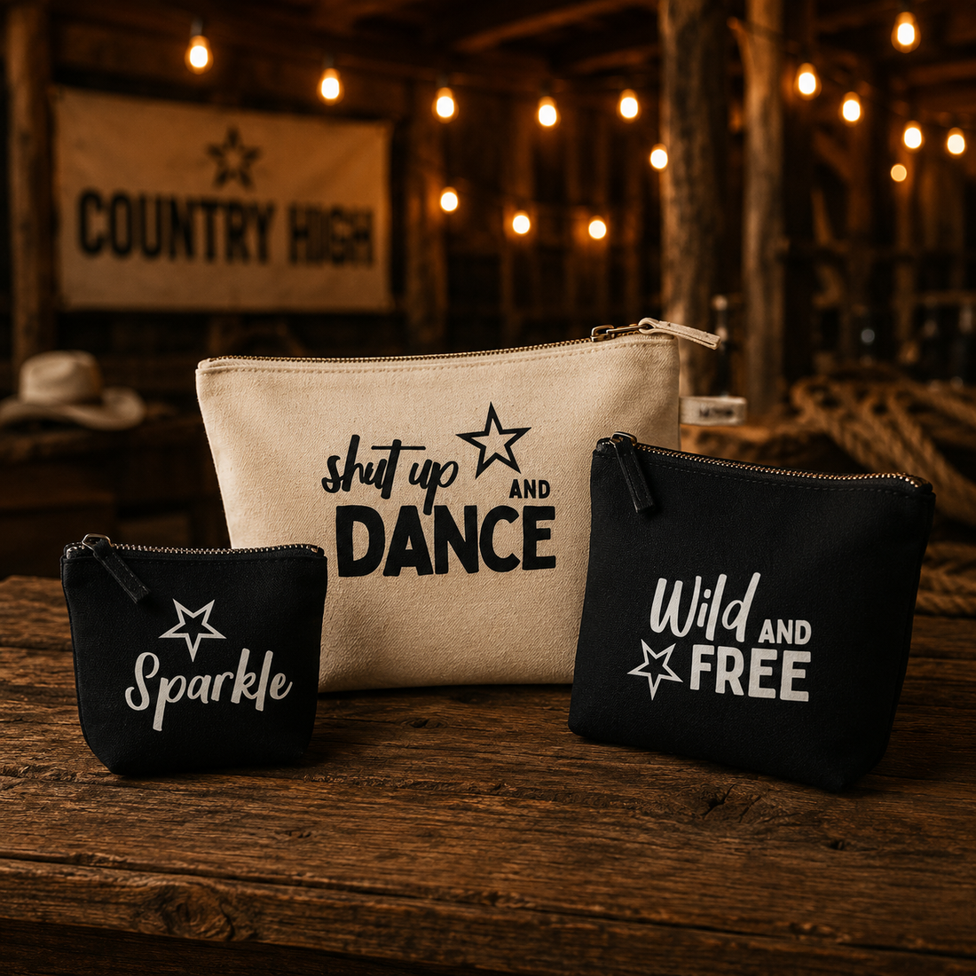 COUNTRY HIGH Necessaire aus Baumwolle mit Stern