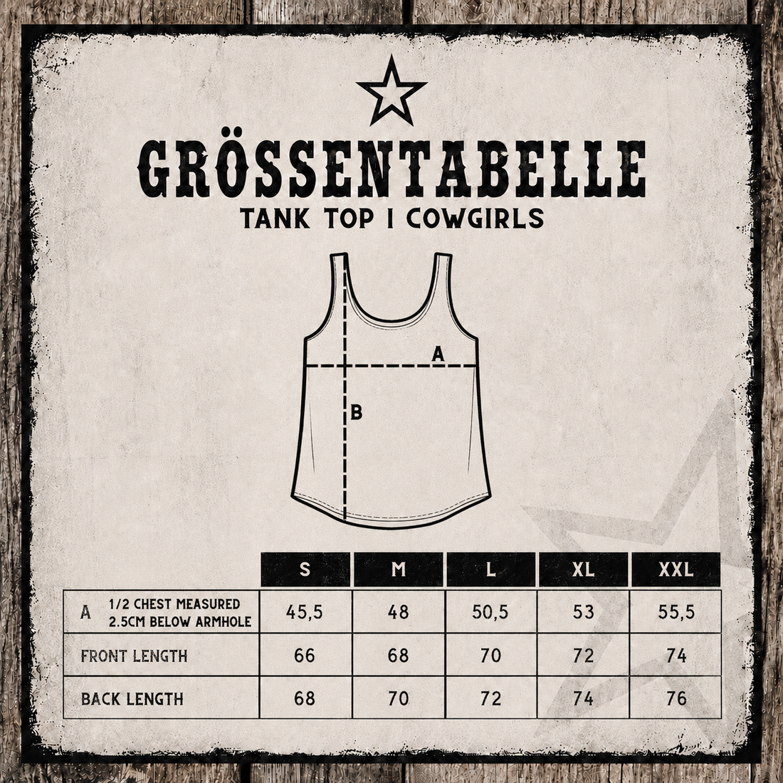 Size chart Tank Top Loose | Girls