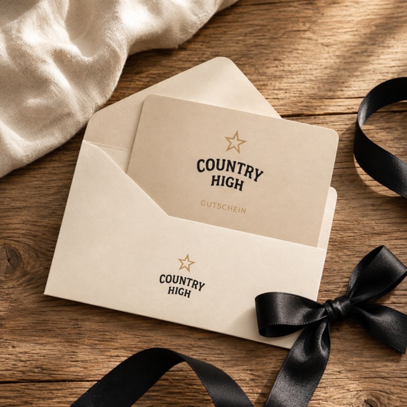 COUNTRY HIGH Pop-Up Stand im Abendlicht